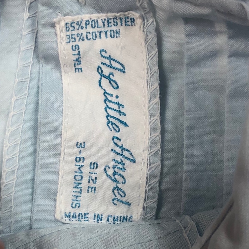A Little Angel Blue Embroidered Bubble Romper 3m - Picture 5 of 9